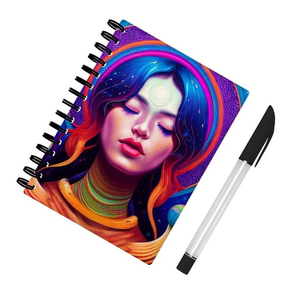 Trippy Painting Spiral Notebook - Colorful Art Notebook - Hippie Notebook - Picture 2 of 3